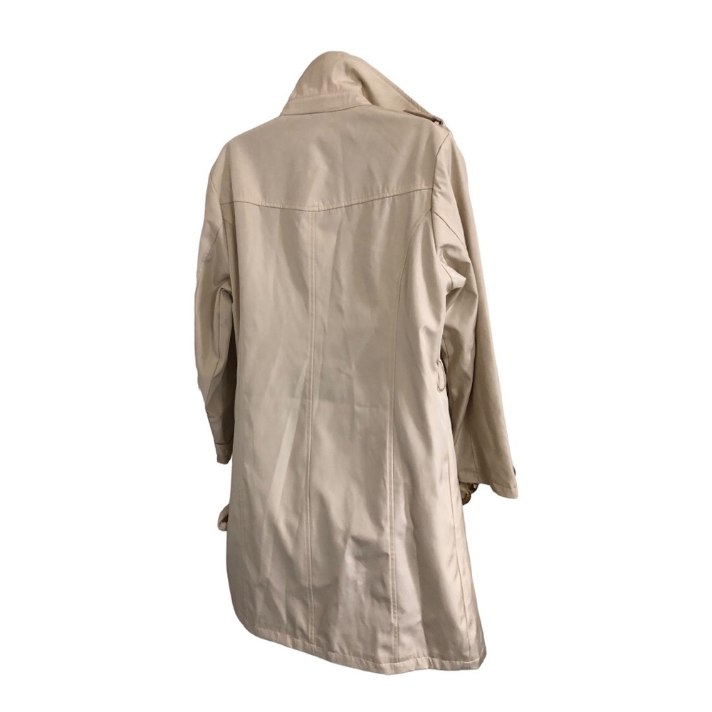 Stoosh ecru classic timeless double breasted belted trenchcoat size large new - Picture 6 of 16